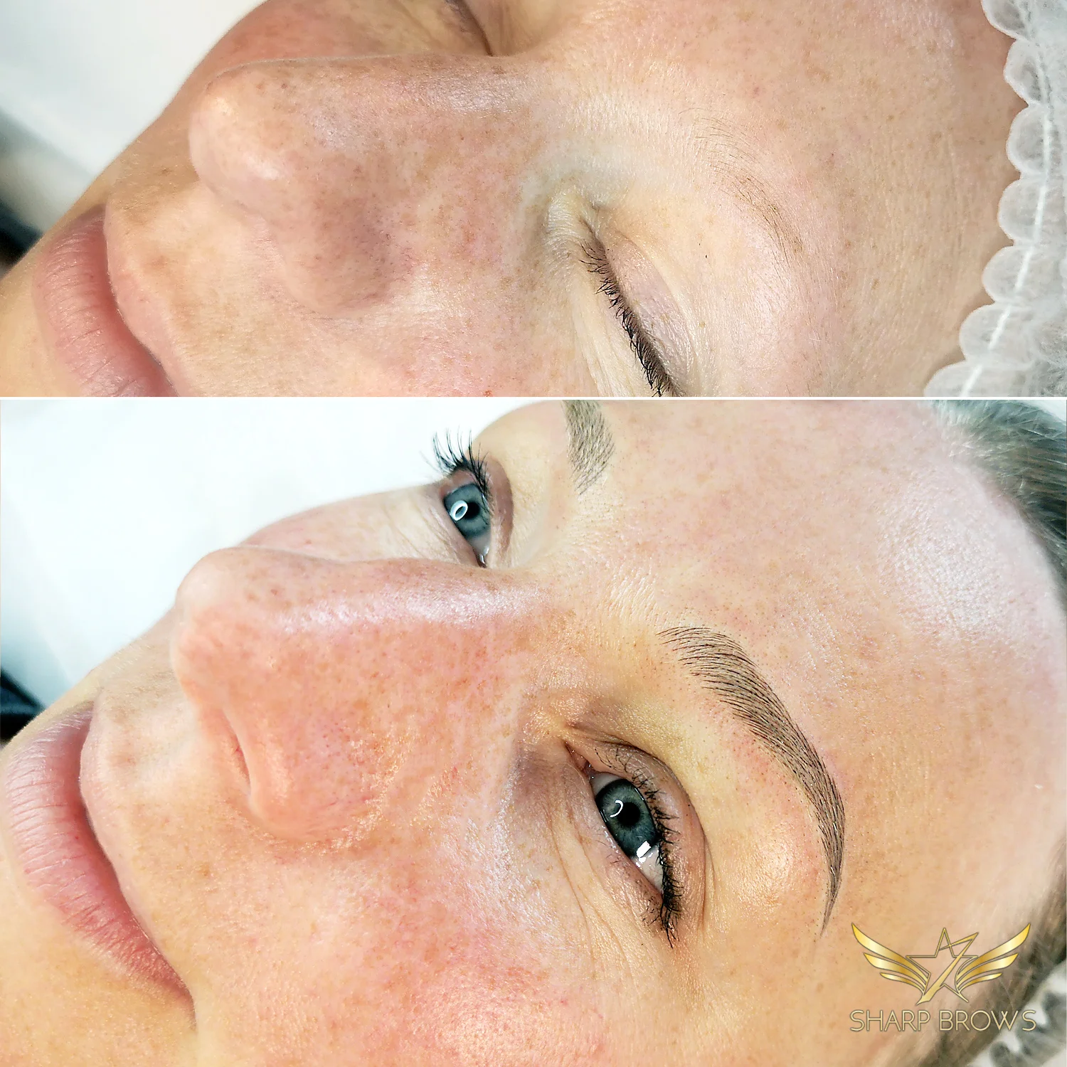 From total zero to light microblading brow. Incredible change that had to be started from a very weak situation.