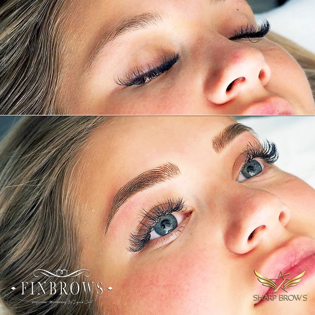 A nice example of Light microblading done correctly.