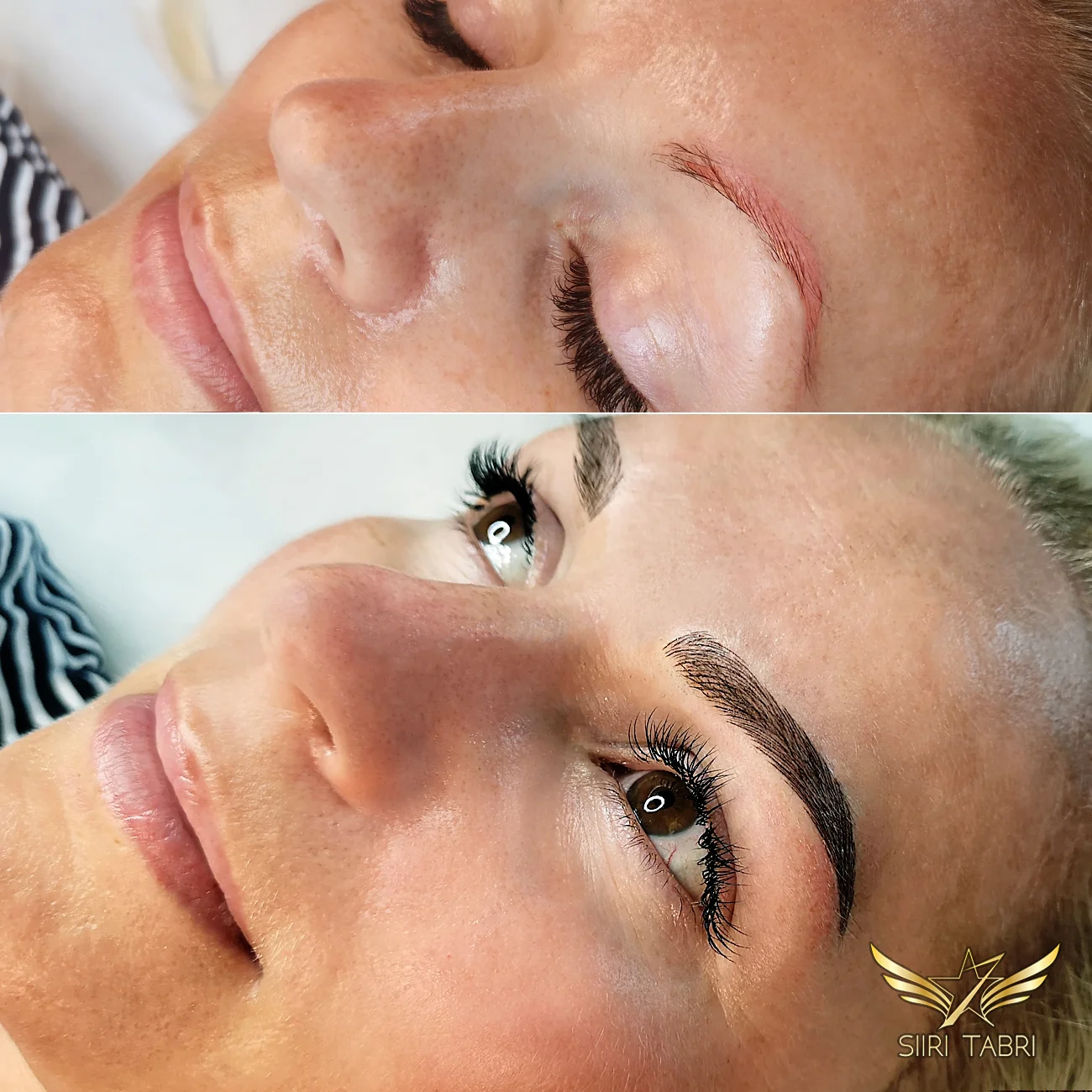 Light microblading. A sample from the master Siiri Tabri herself. Incredible transformation.