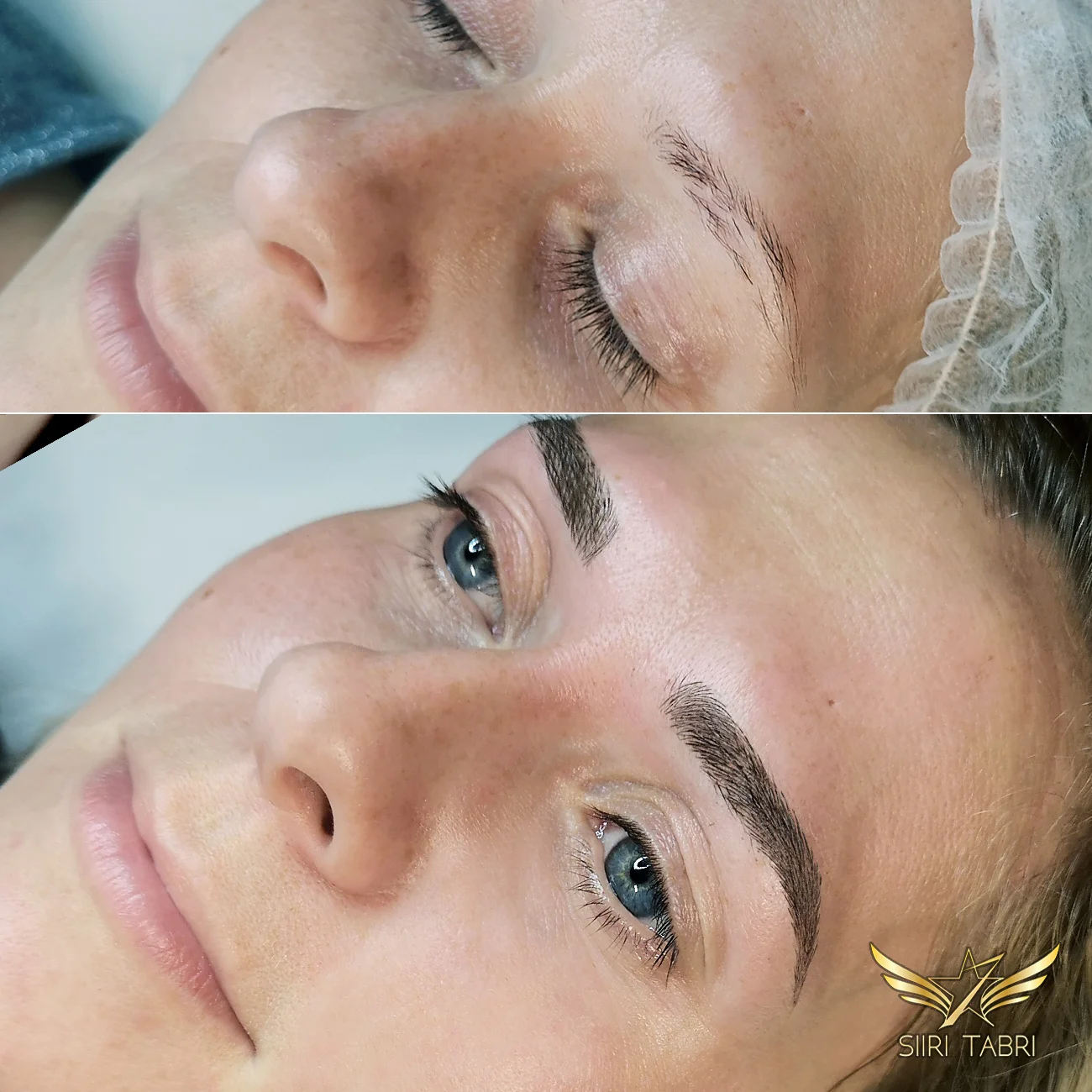 Light microblading. Sometimes the initial brow has a hole inside it. With Light microblading it can be fixed flawlessly.