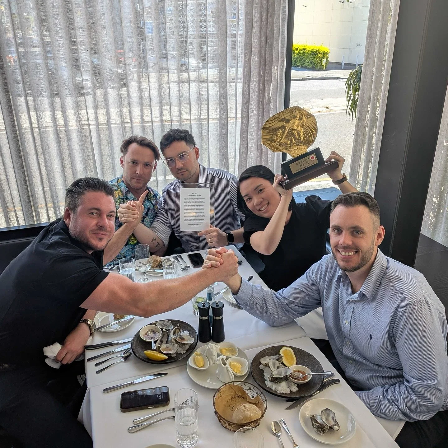 Hand holding and Kobe Beef 🥩 🫱🏻&zwj;🫲🏼 A special
recognition lunch to celebrate Ru&rsquo;s 5 years at LINK!

How lucky we are to have you RuRu 🥂🖤