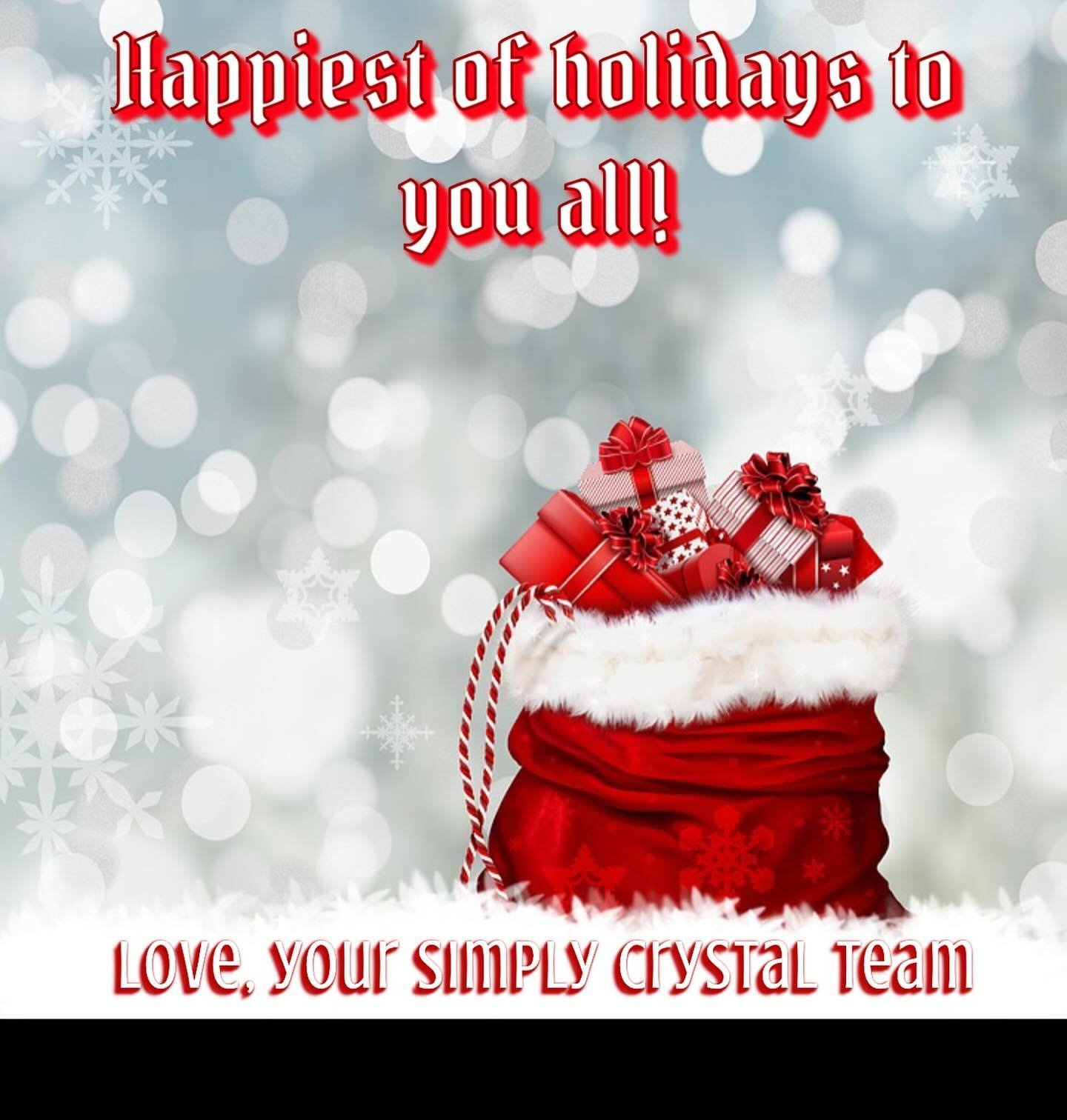 Happiest of Holidays to all of our amazing clients!

We hope that your hearts are abundantly full, as well as your bellies!

So excited and blessed to be able to bring on another New Year with you all!

So much love to you all,

Your Simply Crystal T