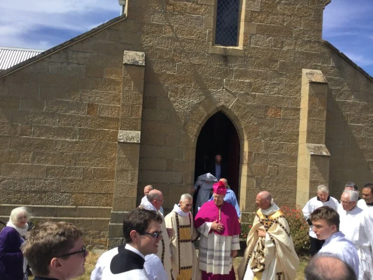 His Grace with Fr Prior, Fr Terence Naughtin and Fr Glen Tatersall.