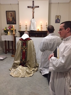 Consecration ceremony in the small priory chapel.