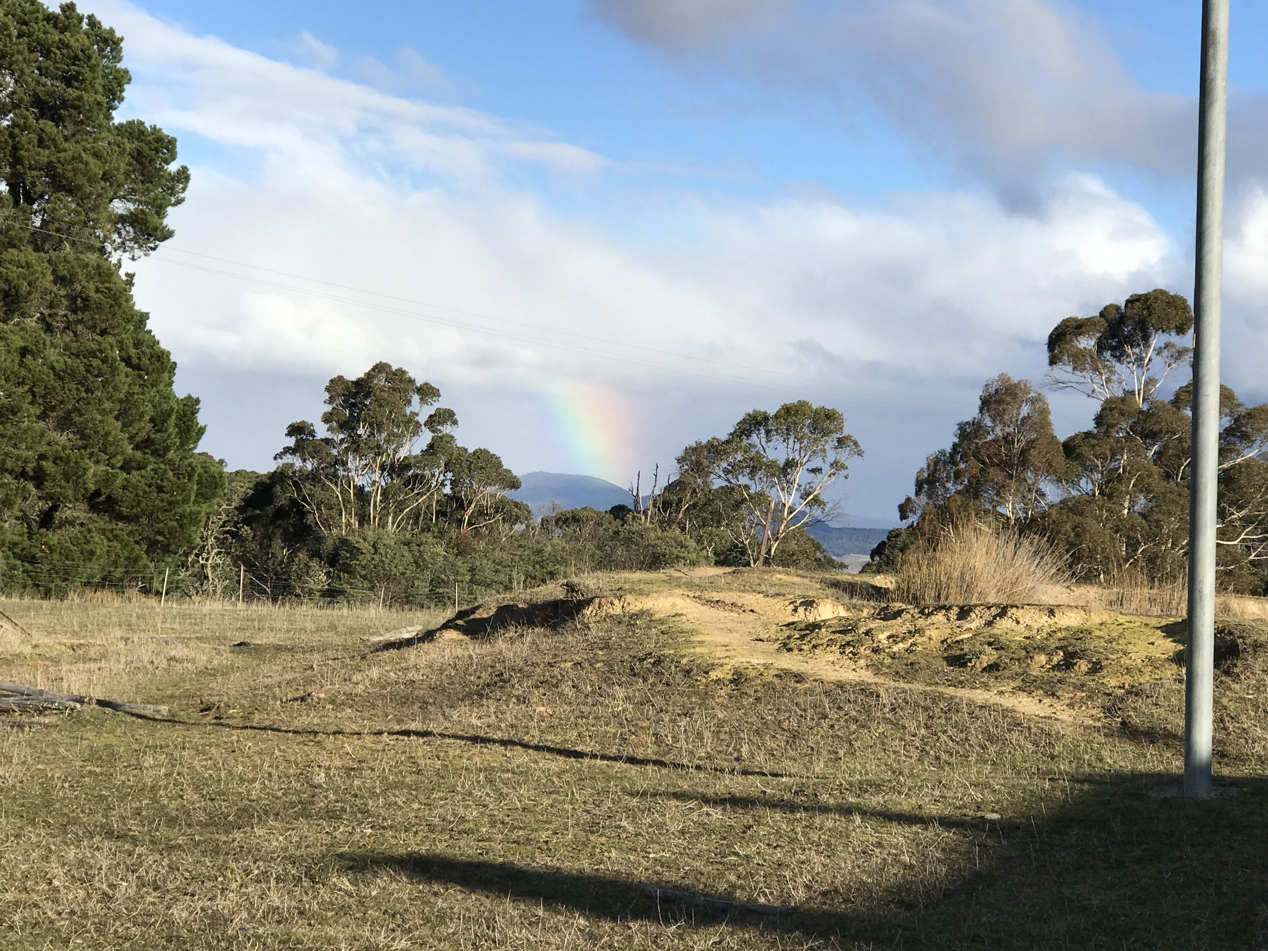 Rainbow seen in Rhyndaston and in Cole River Valley.