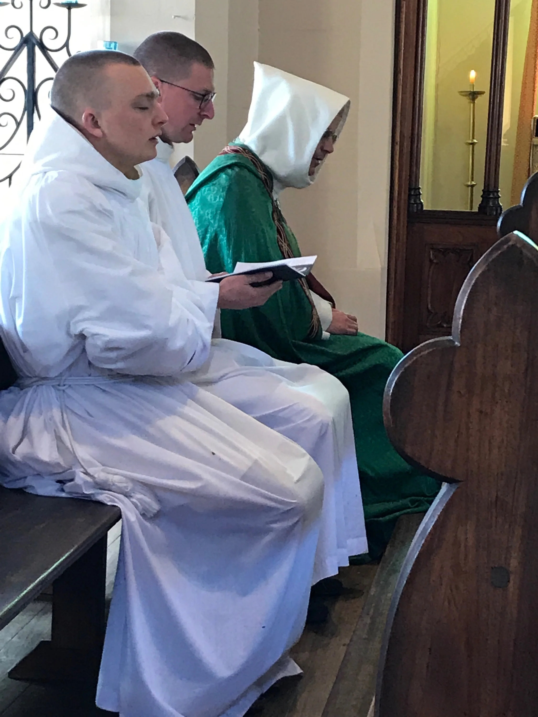 Chanting Terce before High Mass.