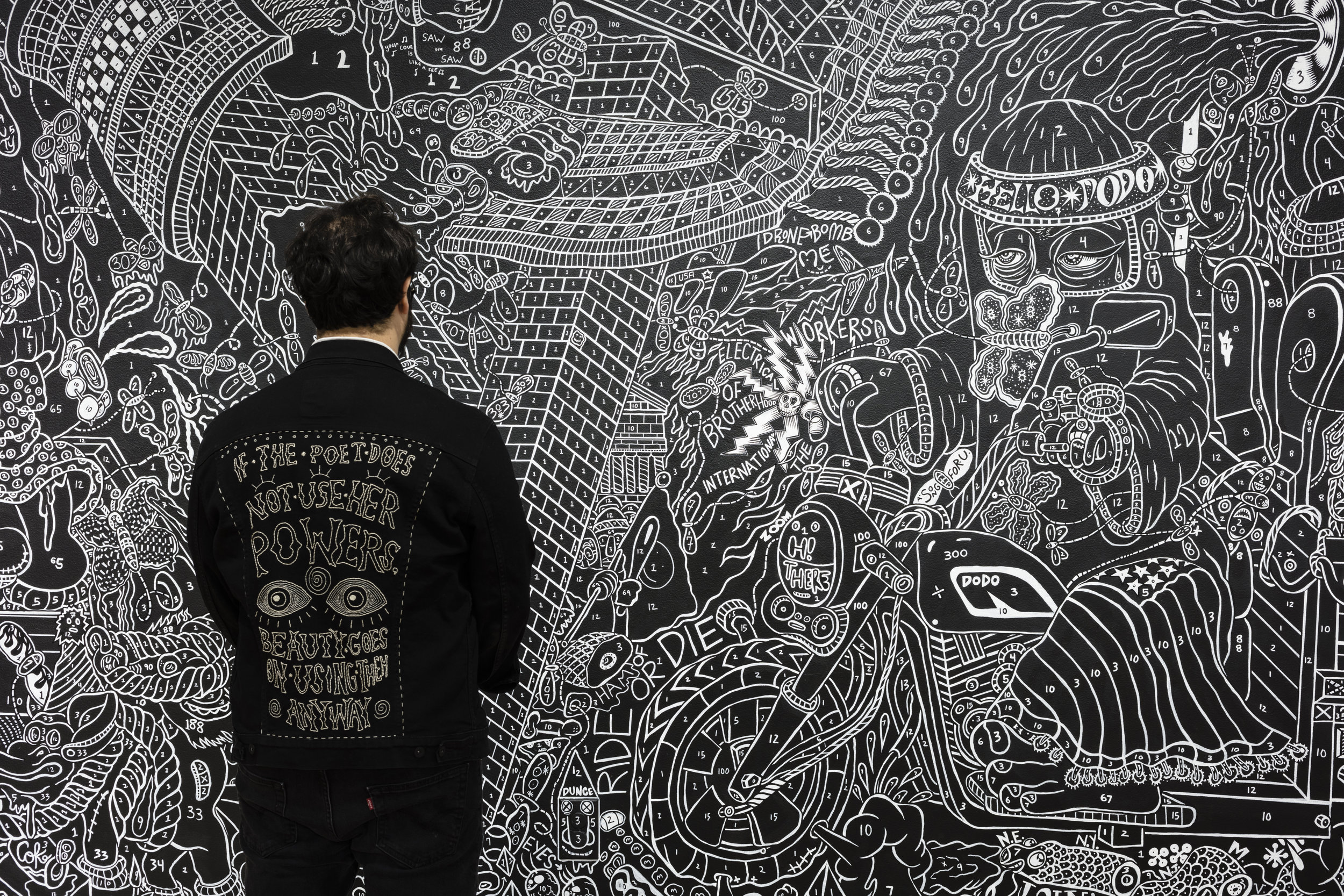 Denim Jacket with mural 