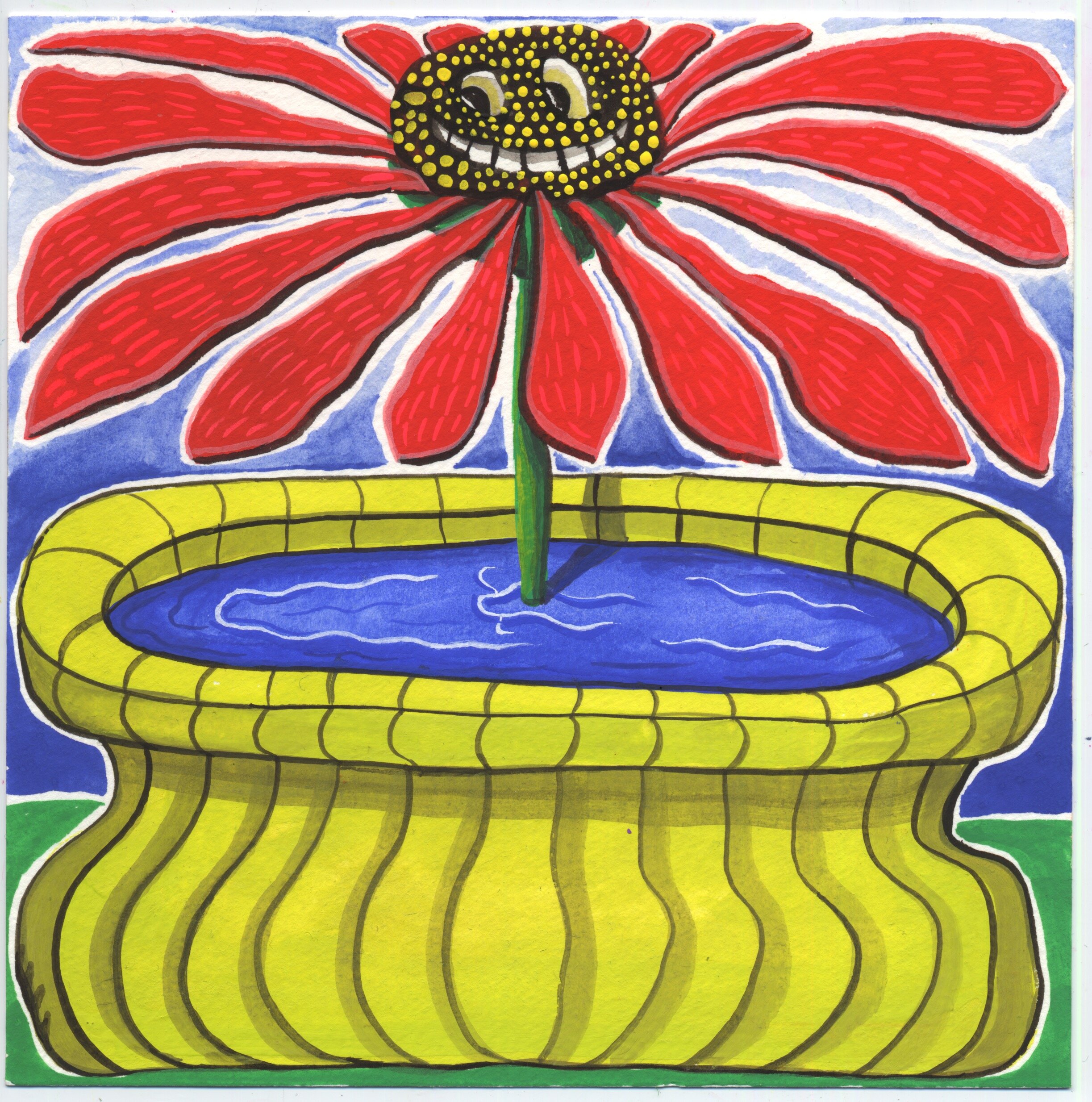 Swimming Pool (Big Red Flowers)