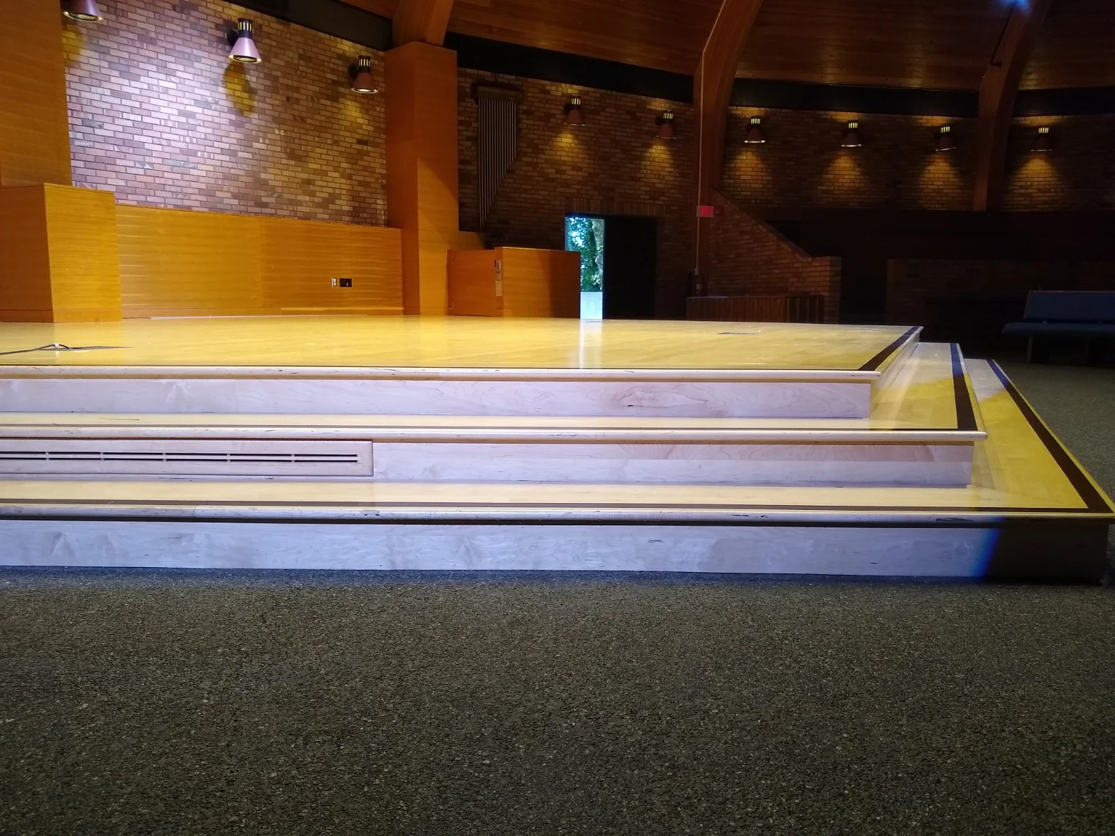 Steps to access stage (there will be lights and monitors along the edge of the stage, but plenty of space between them. )