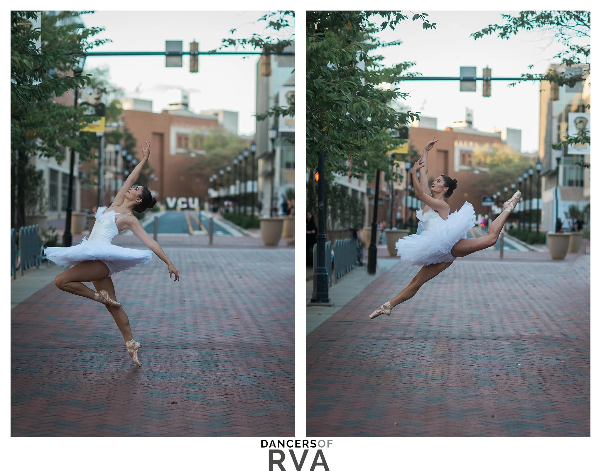 Dancer in front of VCU sign Dance Photo Shoot Dance session Richmond Dancer