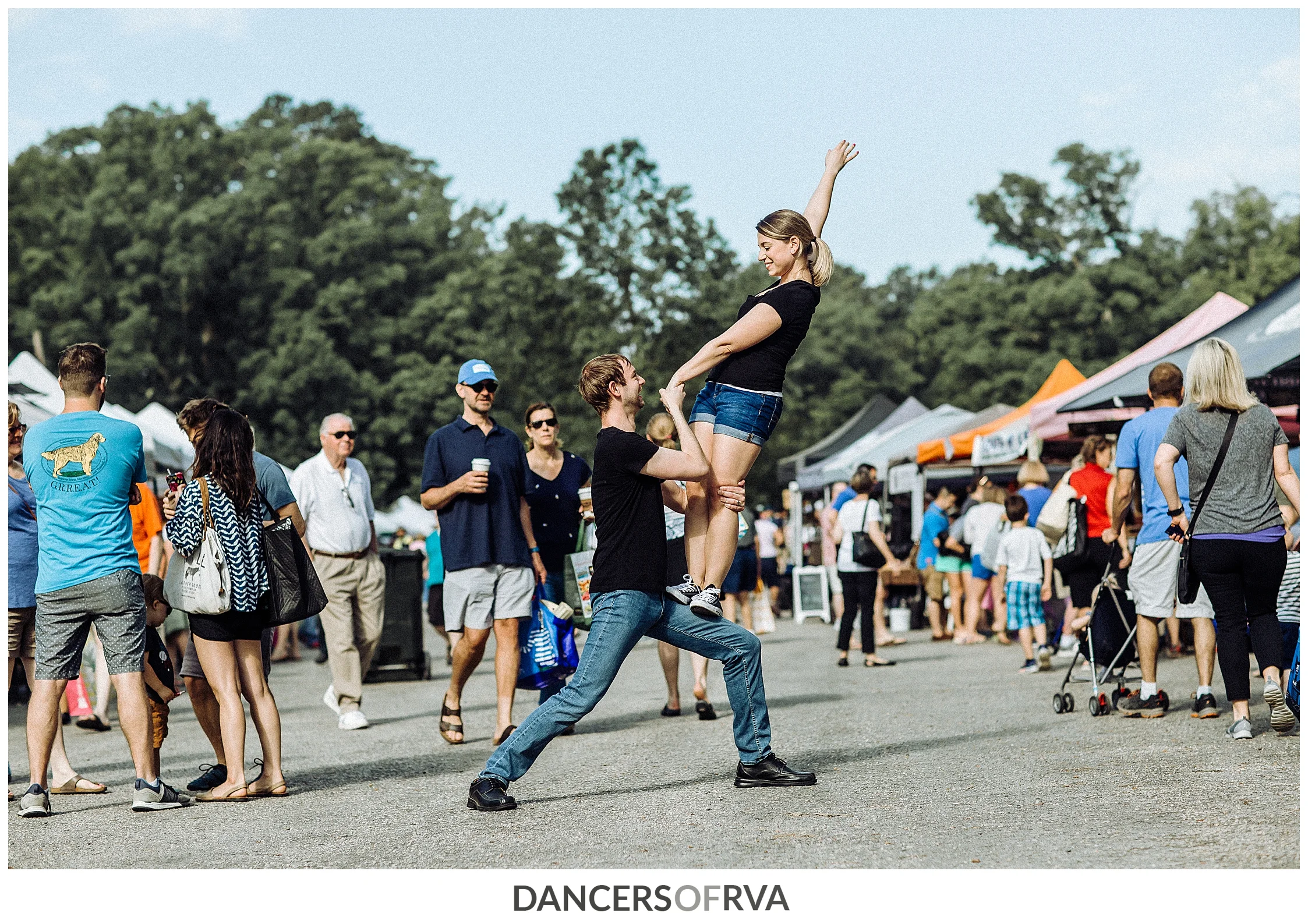 Dancers dancing at the South of the James Farmers Market in Richmond VA
