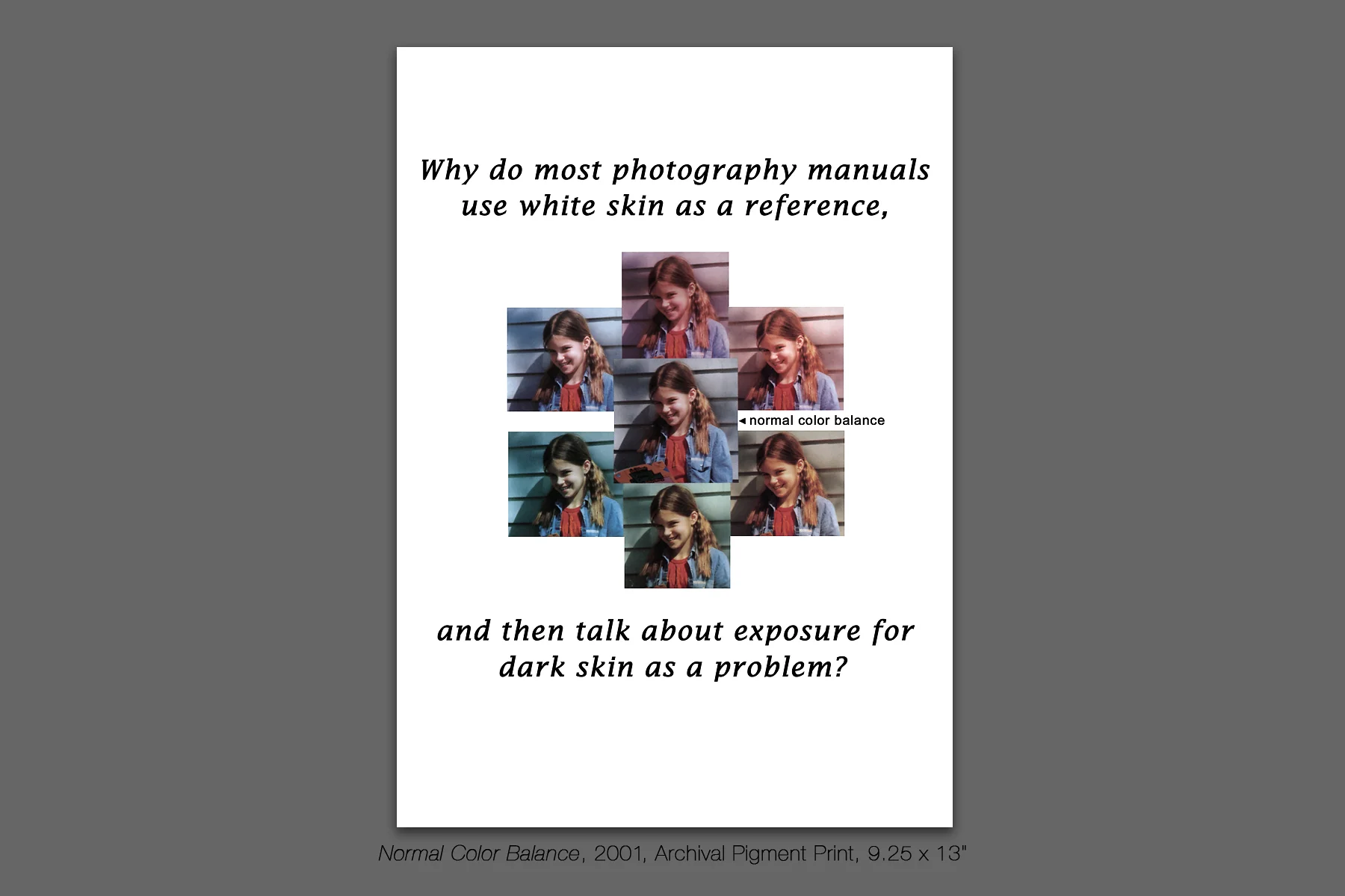 Normal Color Balance, 2001