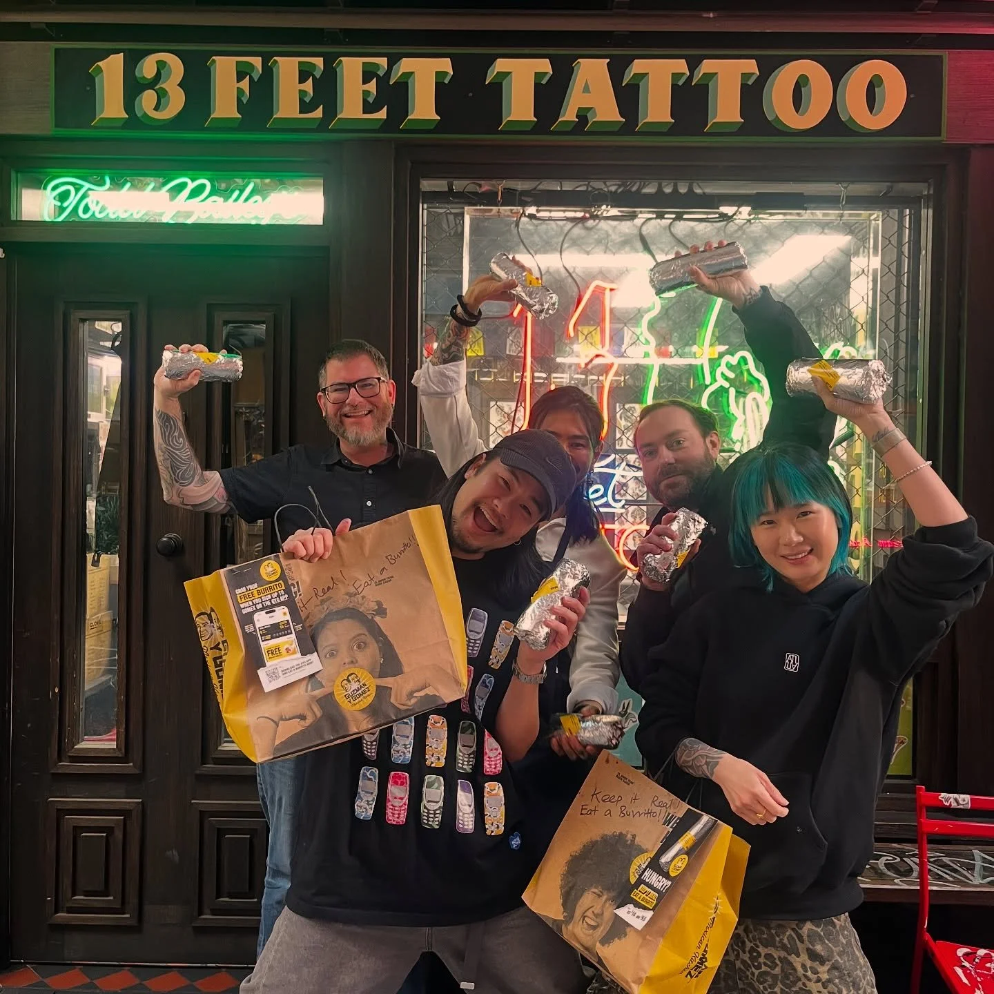Burrito&rsquo;s all day, everyday.🔥

A big Thankyou to @guzmanygomez for keeping the @thirteenfeettattoo Haymarket team fed today! 

10/10 food, happy days. 😙🌹

🔥🔥🔥🔥