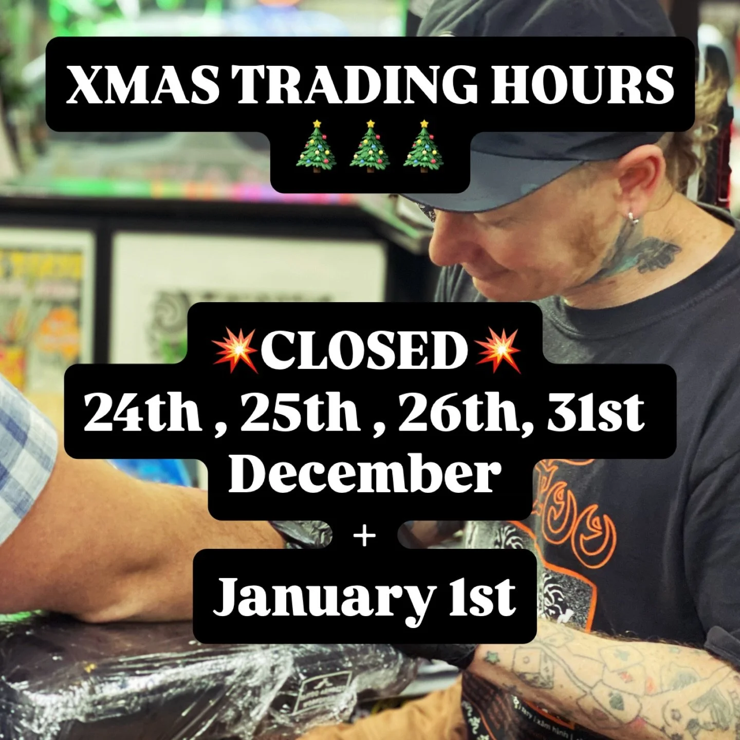 🍒XMAS TRADING HOURS🍒

We&rsquo;ll be closed December 24th , 25th , 26th , 31st and the 1st of January so all of our lovely team can have some time off for the silly season. ❤️&zwj;🔥

We appreciate everyone who&rsquo;s rolled through our doors this