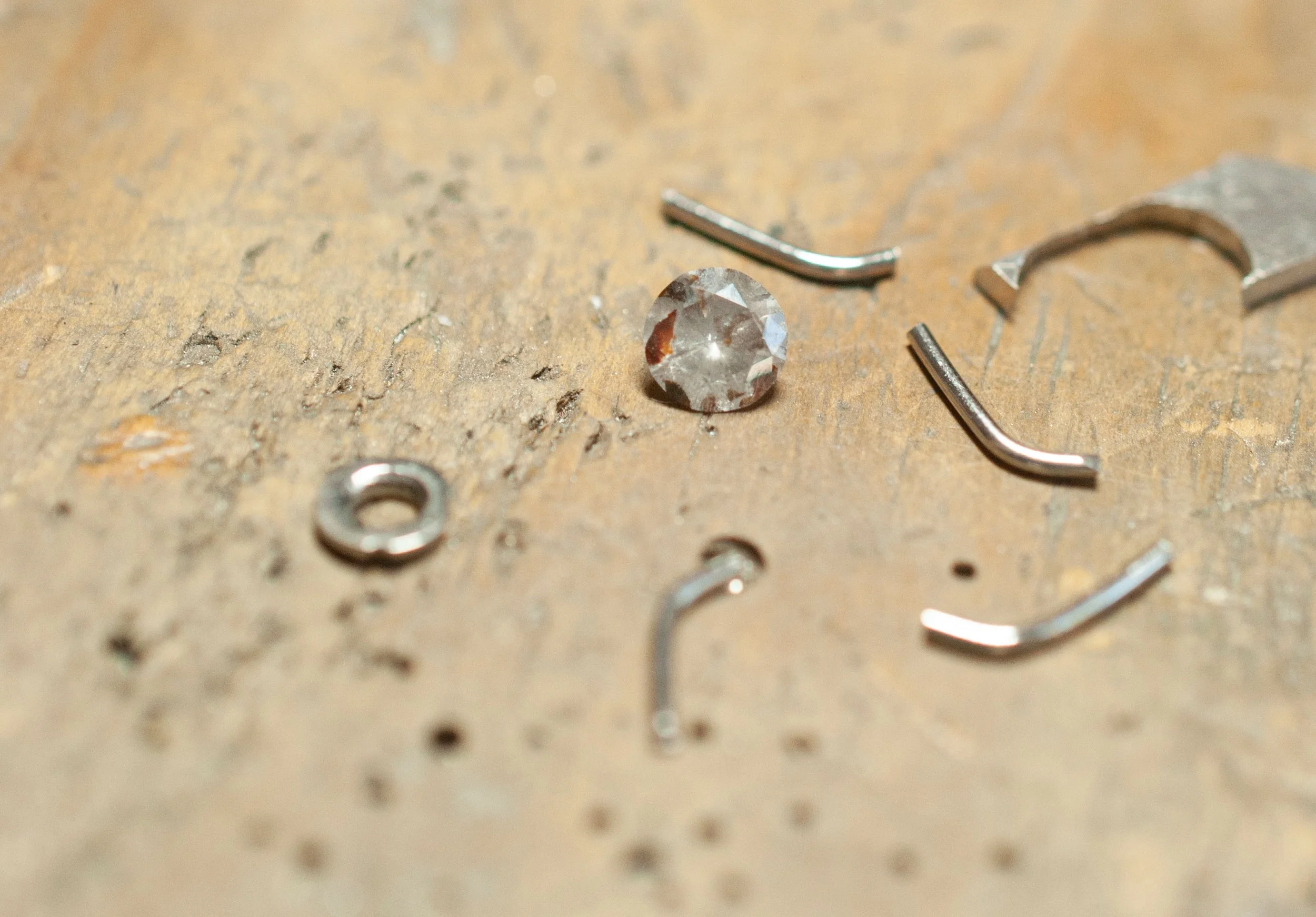 A Salt and Pepper Diamond Featuring A World Of Inclusions