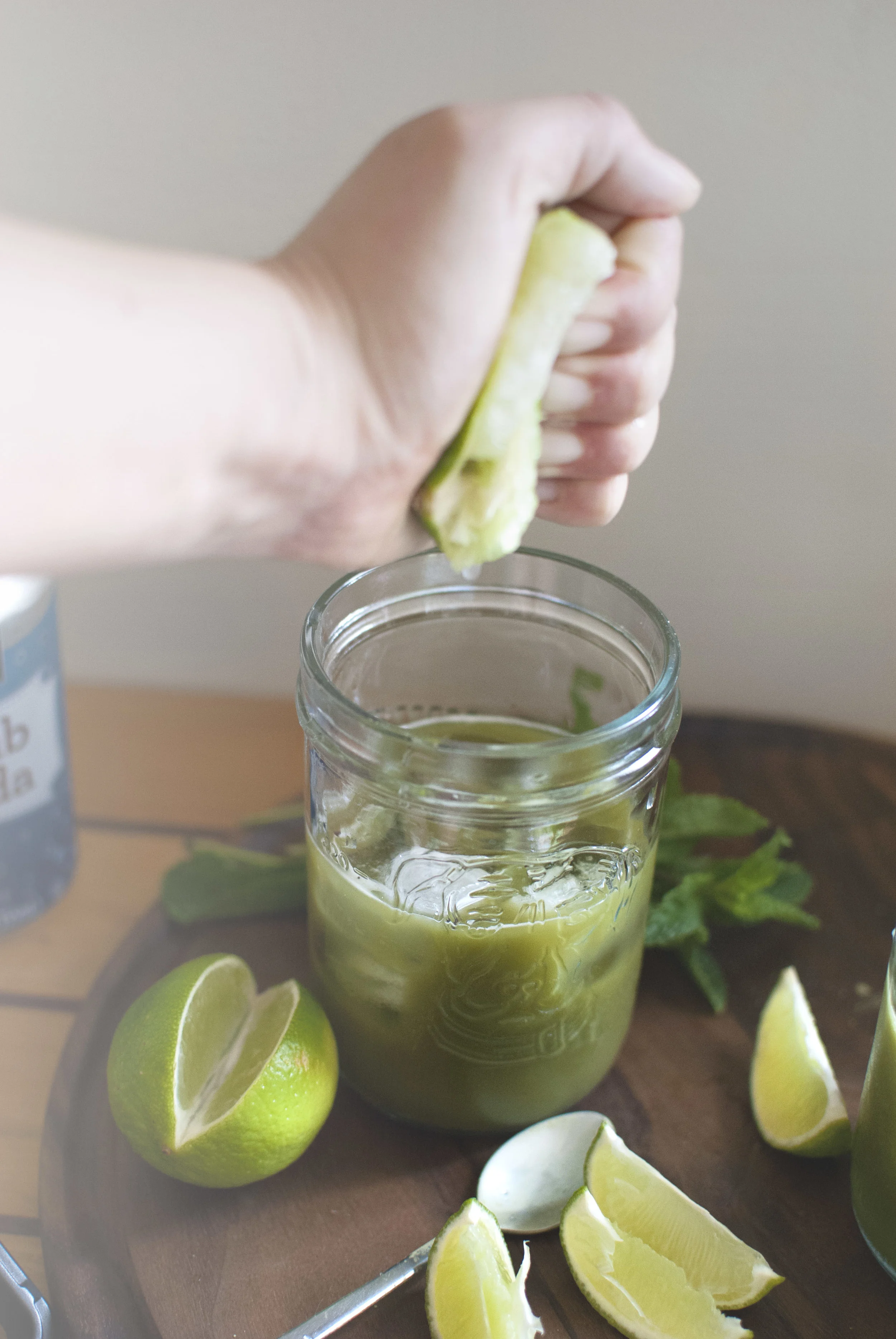 AWKWARD. It took so much effort to try to hold my camera with one hand, and squeeze a lime into the glass at the same time. I'm officially talented.