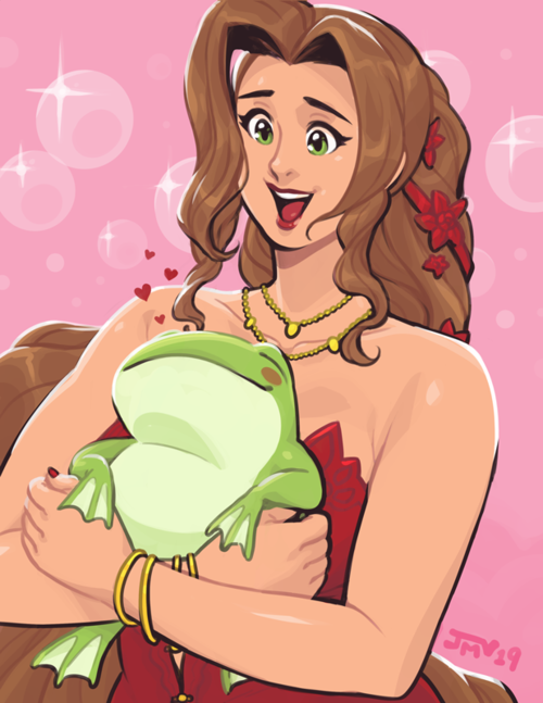 Final Fantasy VII Remake - Aeris and Froggy