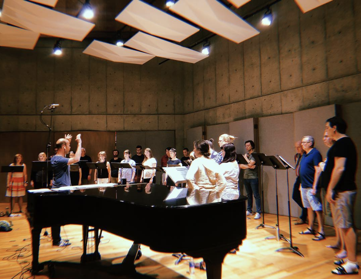 Recording the choir parts for Esluna: The First Monolith score.