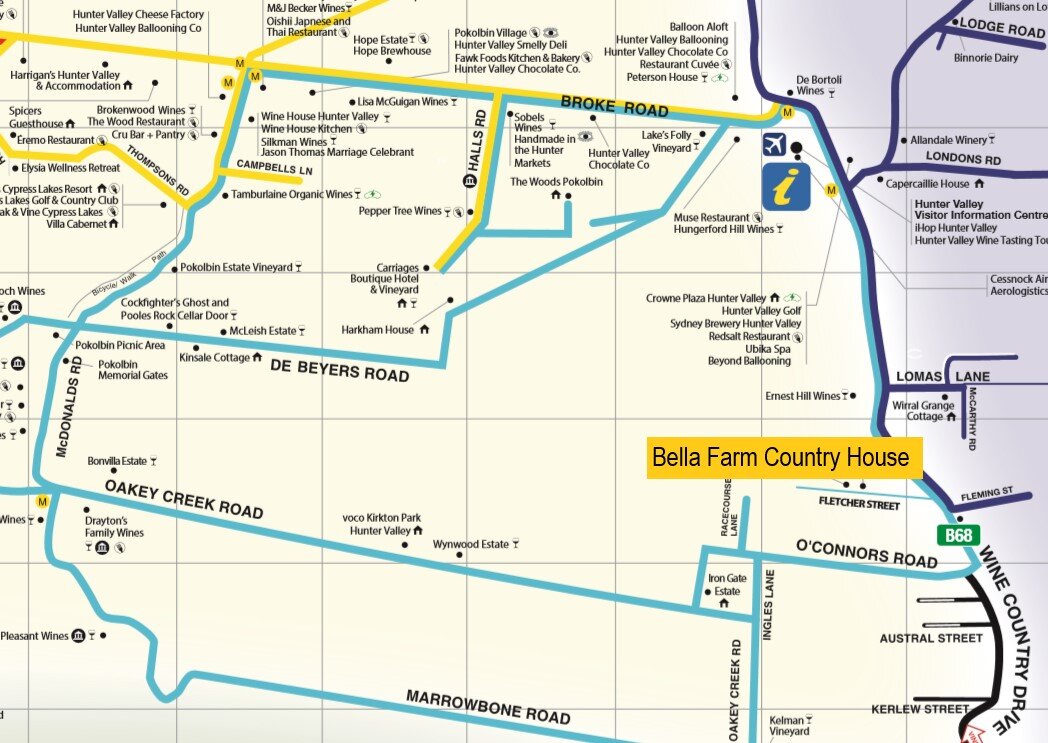 Bella Farm Country House.   16 fletcher street   Nulkaba   Hunter Valley   nsw   2325