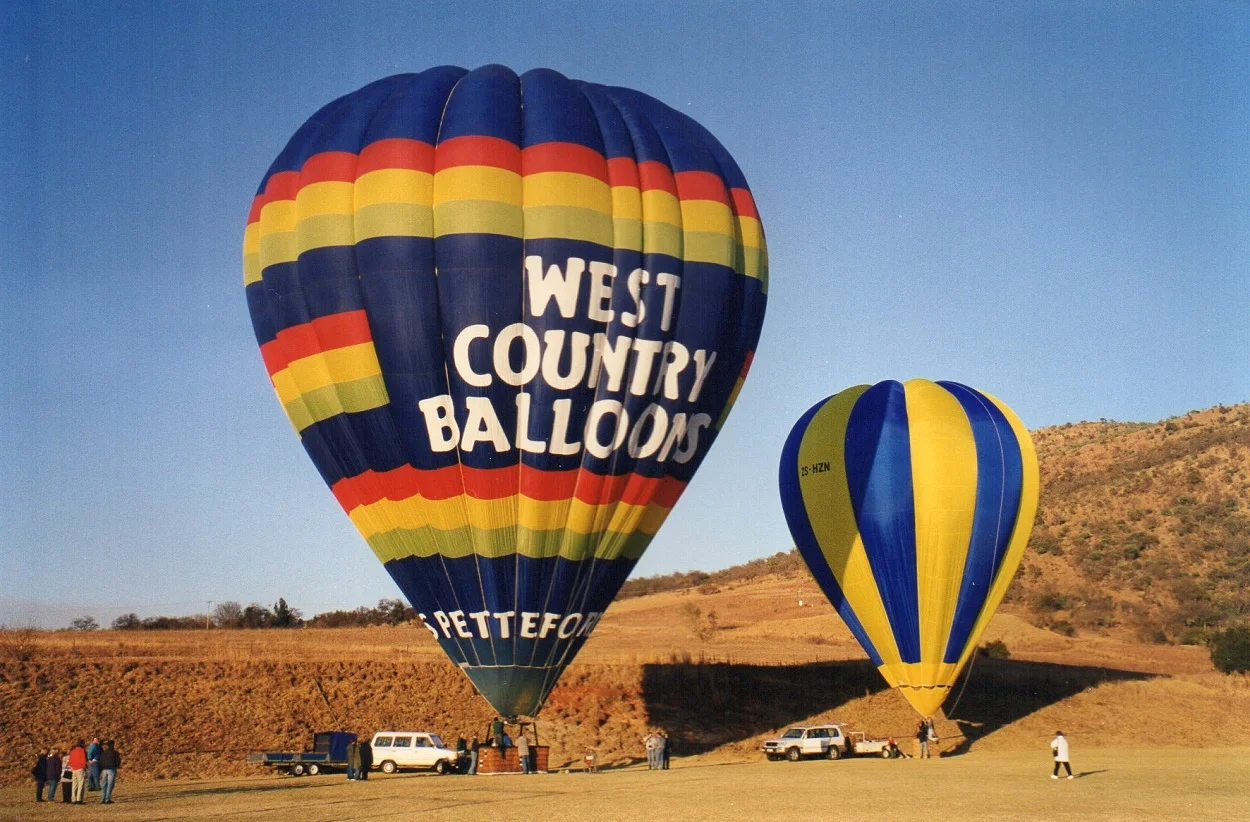 Ready for take off - balloons are filled with hot air