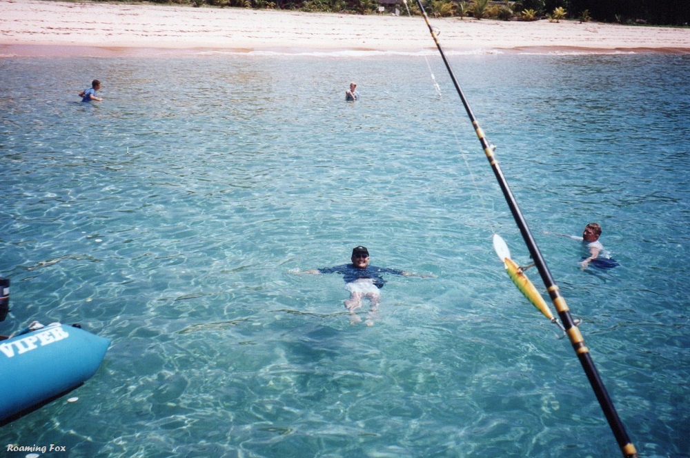Swimming at island
