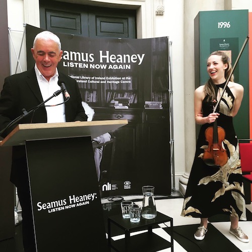 Theo Dorgan and Aoife Ni Bhriain at the second of the Listen Now Again Live series of concerts in Bank of Ireland, College Green, on Thursday 18 July 2019.
