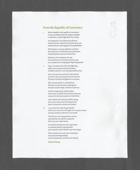 Heaney and Amnesty: From the Republic of Conscience