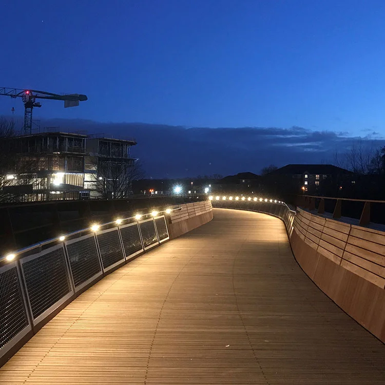External lighting test successfully completed on the University of Northampton iconic footbridge.