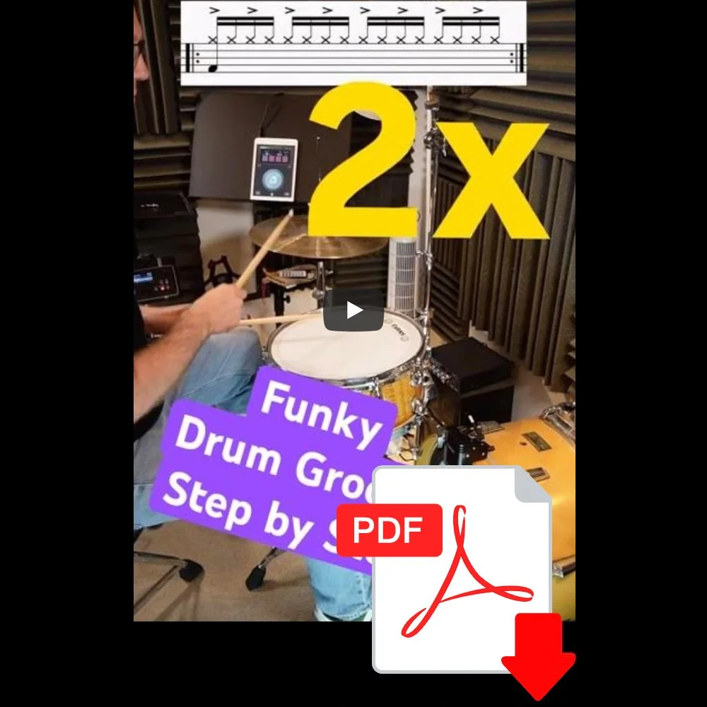 COOL & funky 😎 drum Groove step by step at slower speed drum lesson