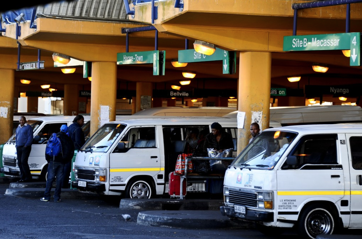A minibus taxi rank in Cape Town, South Africa. (Photo by 91.3 FM, The Voice of the Cape)