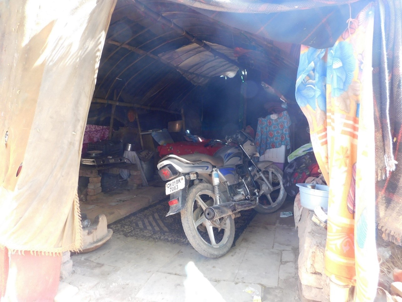 A shack in Indira colony (Source: Kanchan Gandhi, 2019)