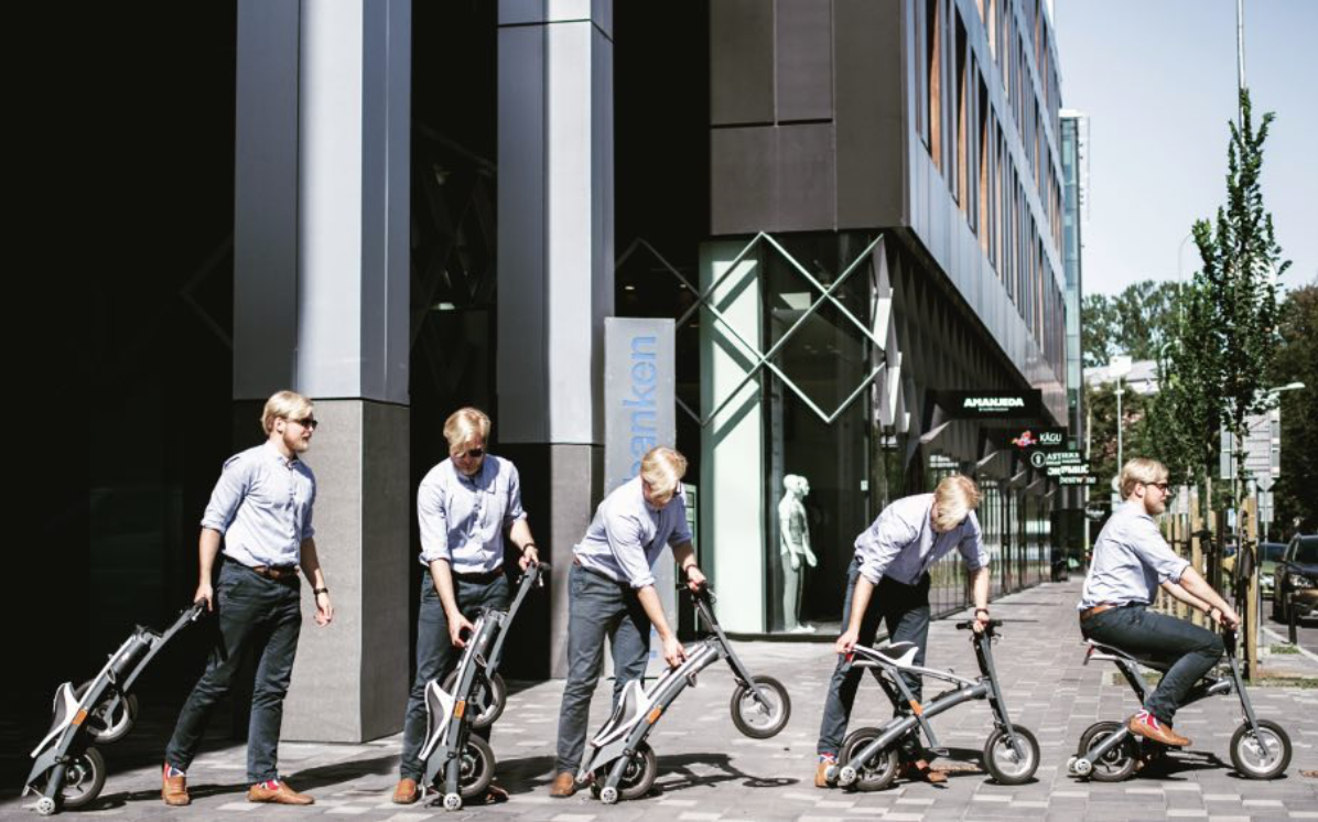 Foldable e-bike . Source: @stigobike