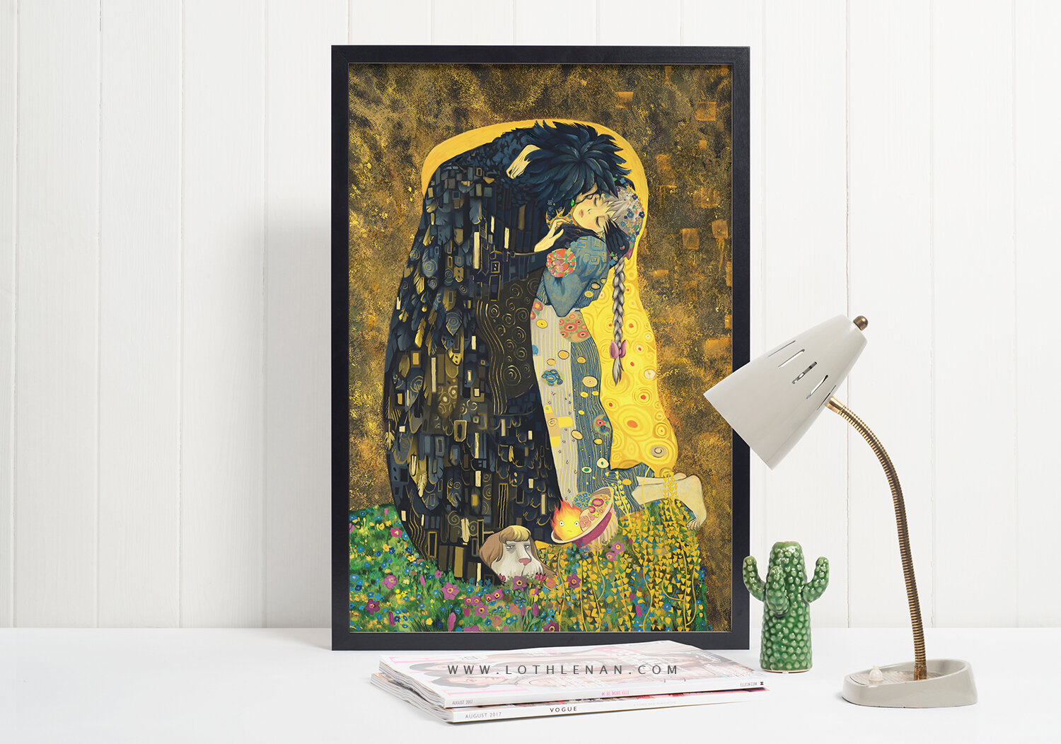 A parody of Howl's Moving Castle recreated as Klimt's The Kiss. The Kiss: Like Starlight is by Lothlenan.