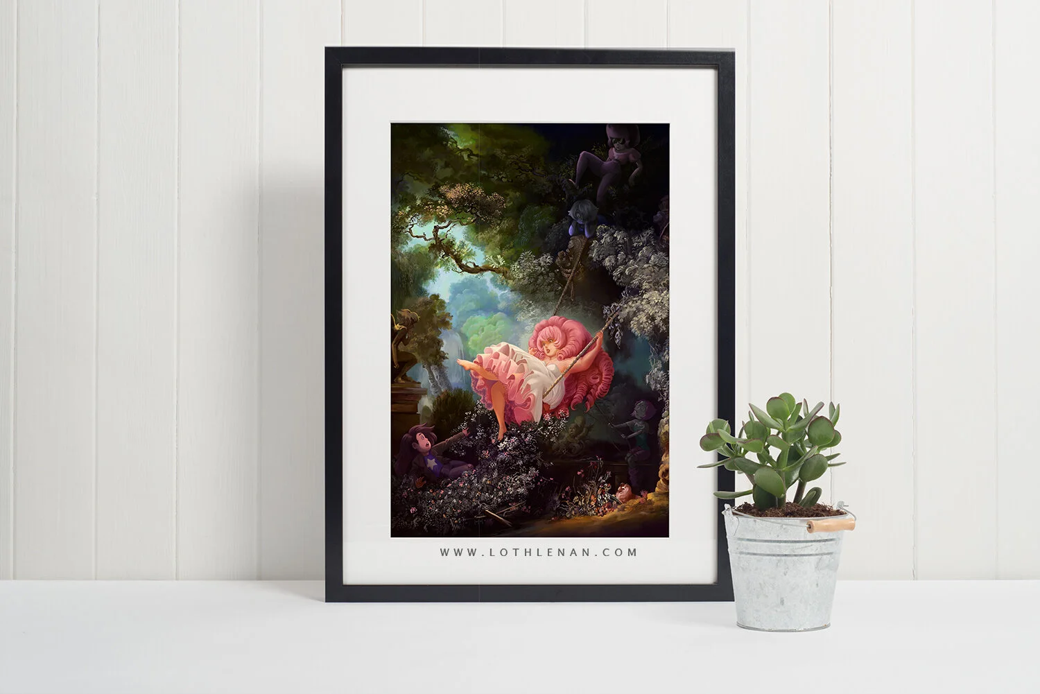 Fragonard 'The Swing' parodied by artist Lothlenan