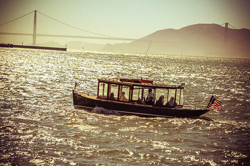 The Emerald Lady at sunset on the SF Bay.