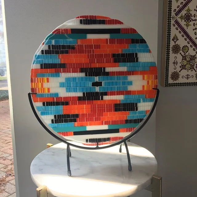 Check out @lubianistudios fused glass art &ldquo;Native Spirit&rdquo; in the #TVAA #citation2018 exhibit at the @mesquiteartscenter in #mesquitetx now through Dec. 1!
#fusedglass #fused #glass #fired #art #artglass #glassart #artistsofinstagram #sout