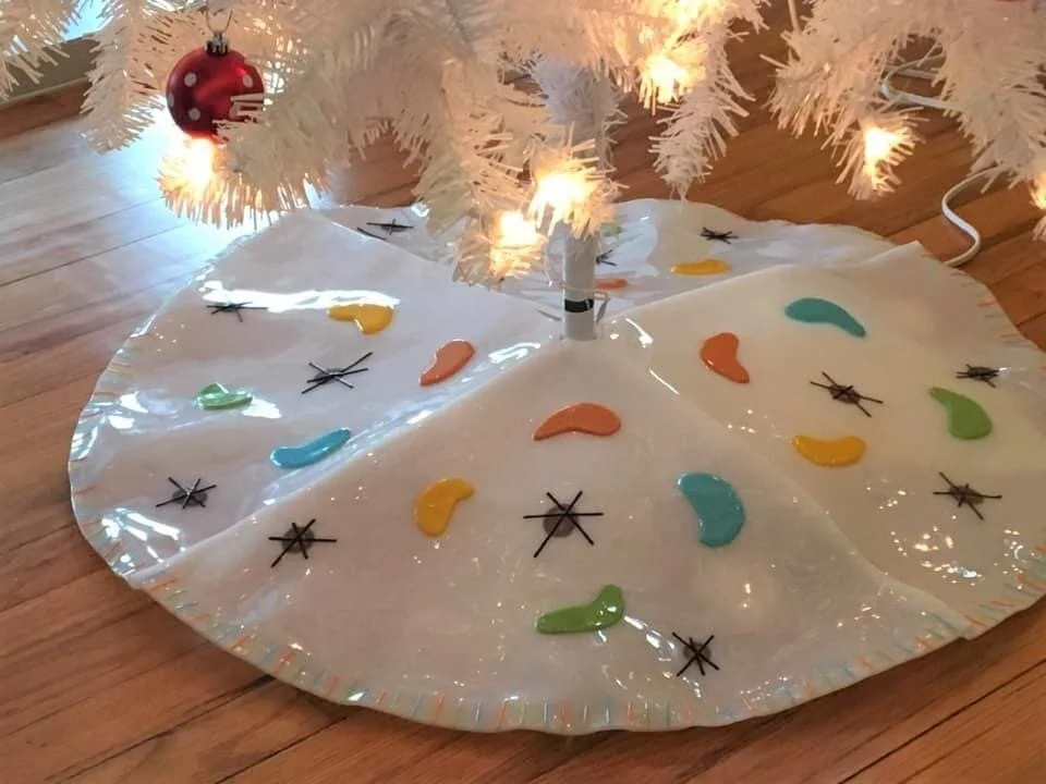 "Fused Glass Tree Skirt Commission"