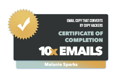 Copy Hackers 10x Emails - Badge of Completion - Melanie Sparks.png