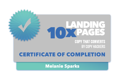 Copy Hackers 10x Landing Pages - Badge of Completion - Melanie Sparks.png