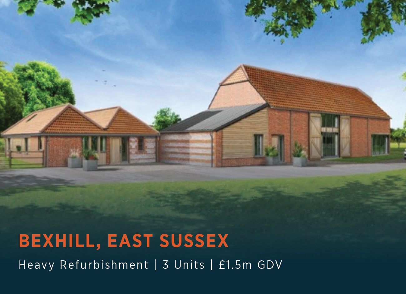      

 
   PIVOT funds extensive barn conversion in much sought-after East Sussex   Bexhill, East Sussex 
 




















  
  



             &nbsp;      

 
    GDV  £1.5m      LTGDV  64.7%      UNITS  3      DEAL DURATION  15 MONTHS  
 


