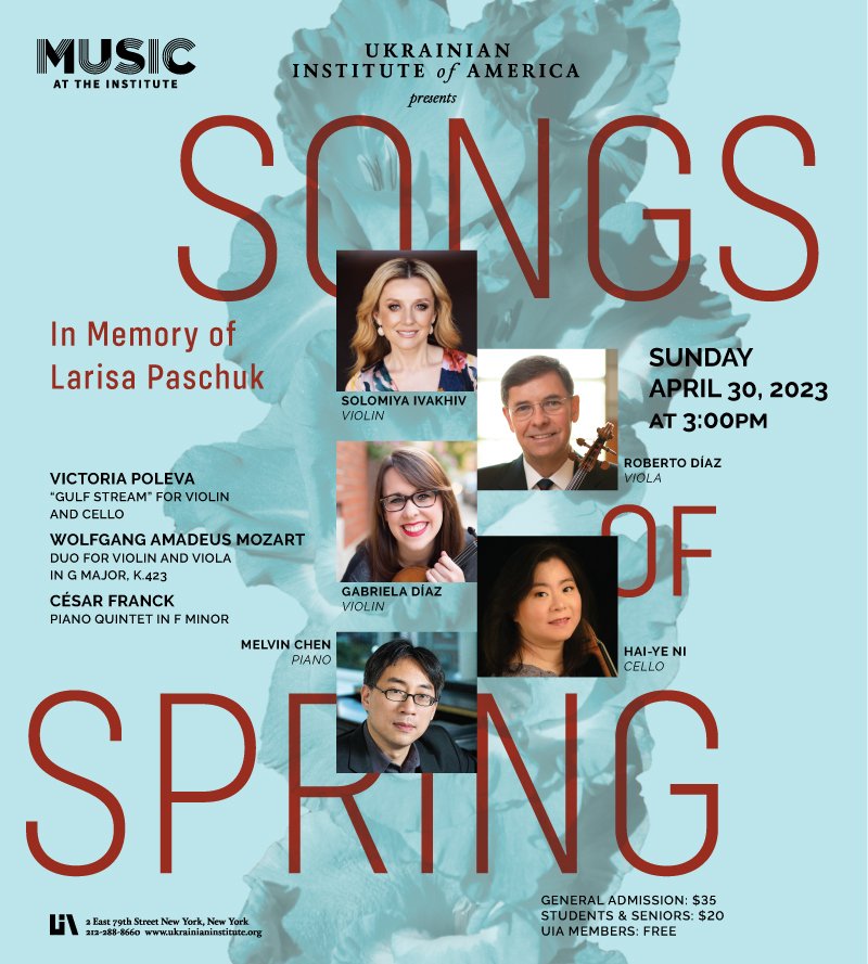 Gabby Díaz performs at Ukranian Institute on April 30th!