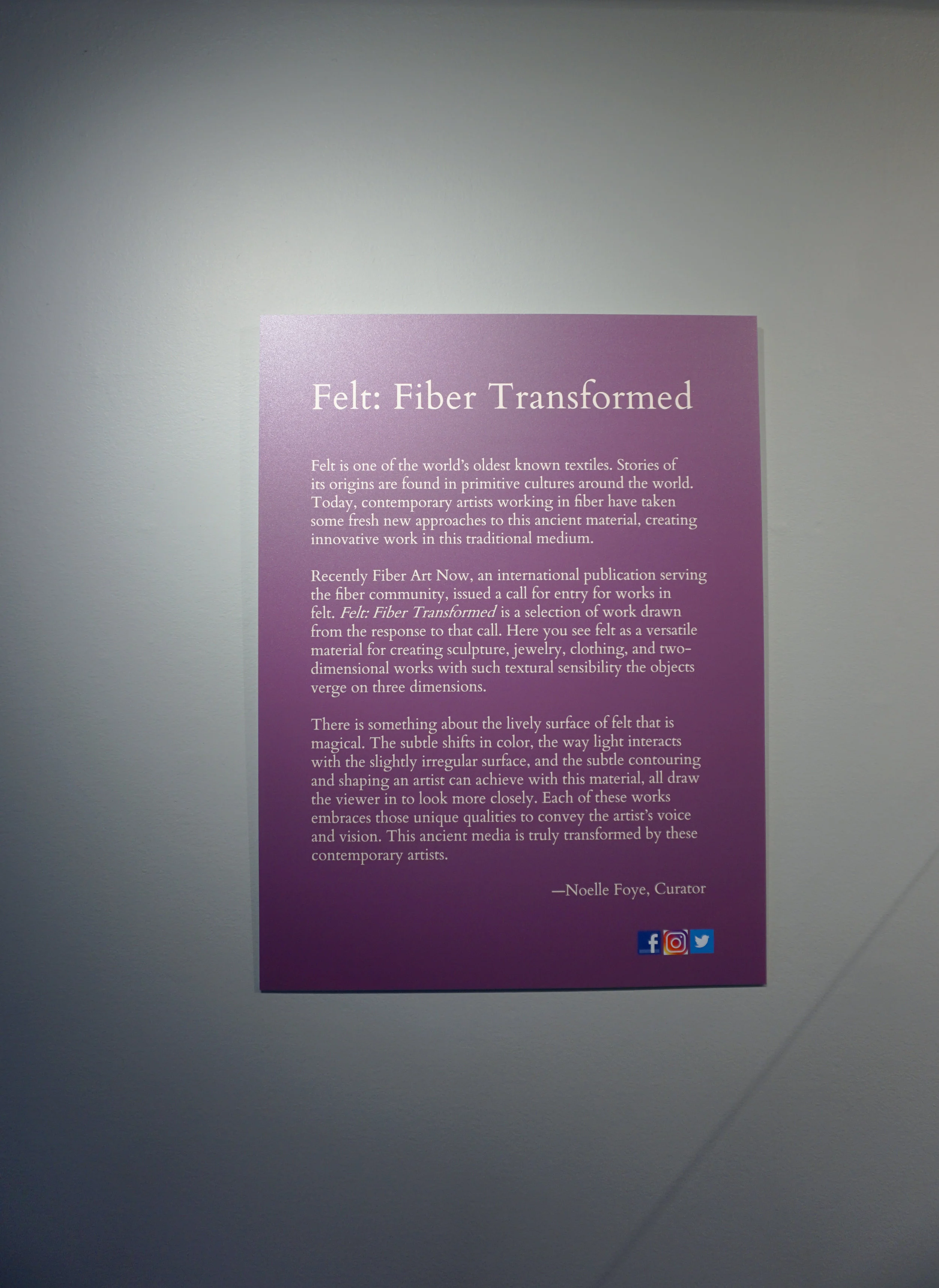 "Felt: Fiber Transformed" at Fuller Craft Museum, Brockton, MA