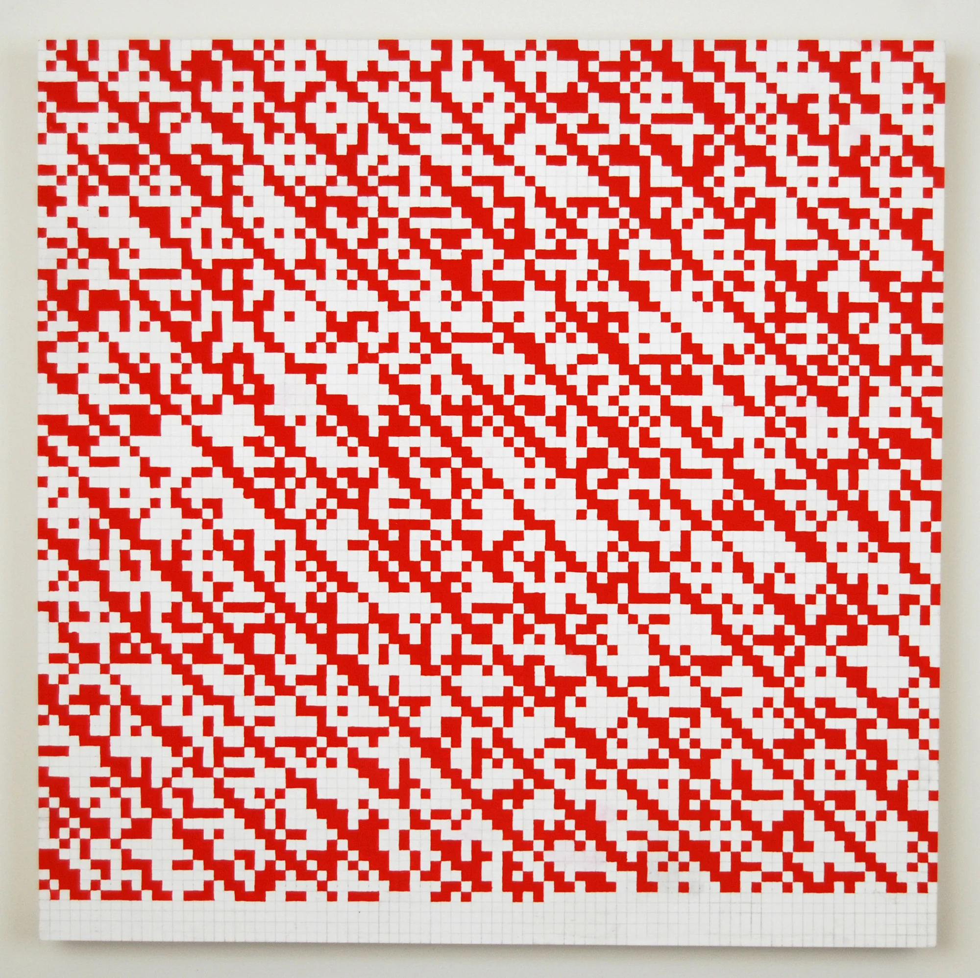 Labor (C. Bryan Ramey) gouache, graphite on panel 24 x 24 x 2 in. 2014 Translation of an excerpt from Karl Marx's Capital painted by C. Bryan Ramey. The capitalist buys labour-power in order to use it; and labour-power in use is labour itself. The purchaser of labour-power consumes it by setting the seller of it to work. By working, the latter becomes actually, what before he only was potentially, labour-power in action, a labourer. In order that his labour may re-appear in a commodity, he must, before all things, expend it on something useful, on something capable of satisfying a want of some sort. Hence, what the capitalist sets the labourer to produce, is a particular use-value, a specified article. The fact that the production of use-values, or goods, is carried on under the control of a capitalist and on his behalf, does not alter the general character of that production.We shall, therefore, in the first place, have to consider the labour-process independently of the particular form it assumes under given social conditions.
