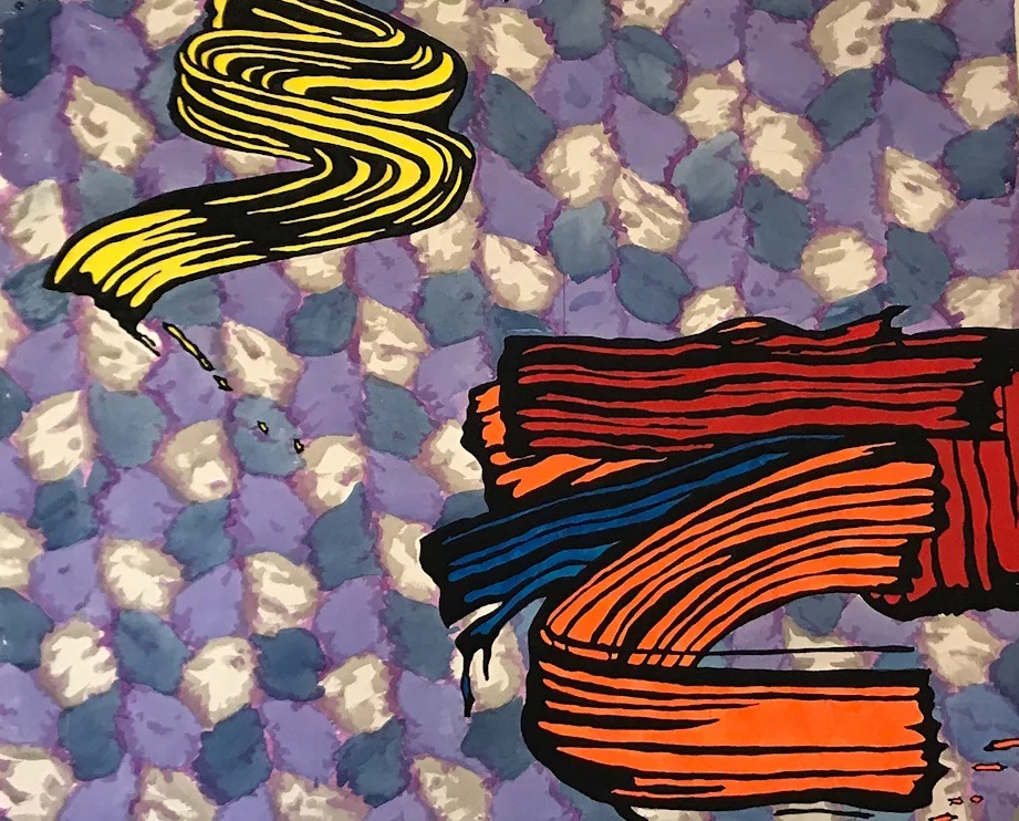 Figure 1.004 (Lichtenstein) gouache on Arches 38" x 45" 2017