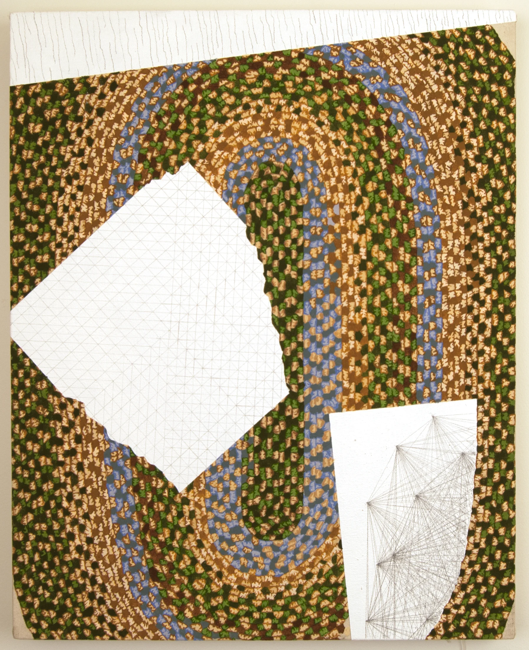 FIGURE 2.002 (LEWITT) GOUACHE, GESSO, GRAPHITE on CANVAS 15.5" X 19" 2017