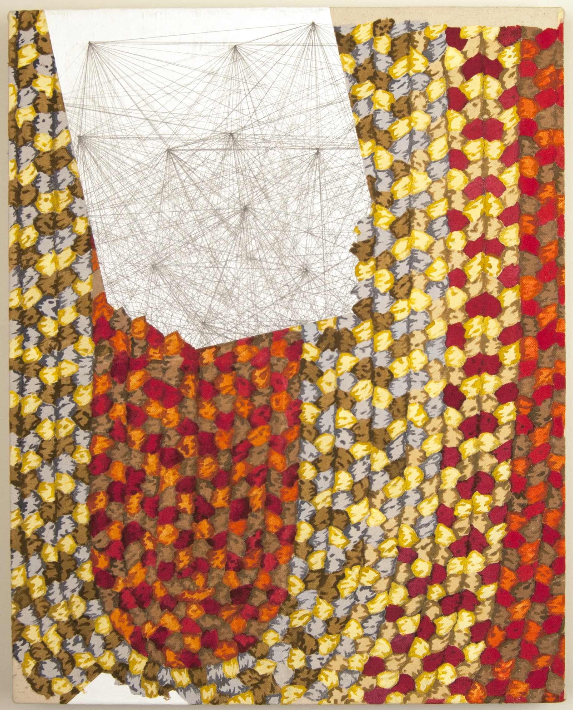 Figure 2.003 (Lewitt) acrylic, gesso, graphite on canvas 20” x 16” 2017