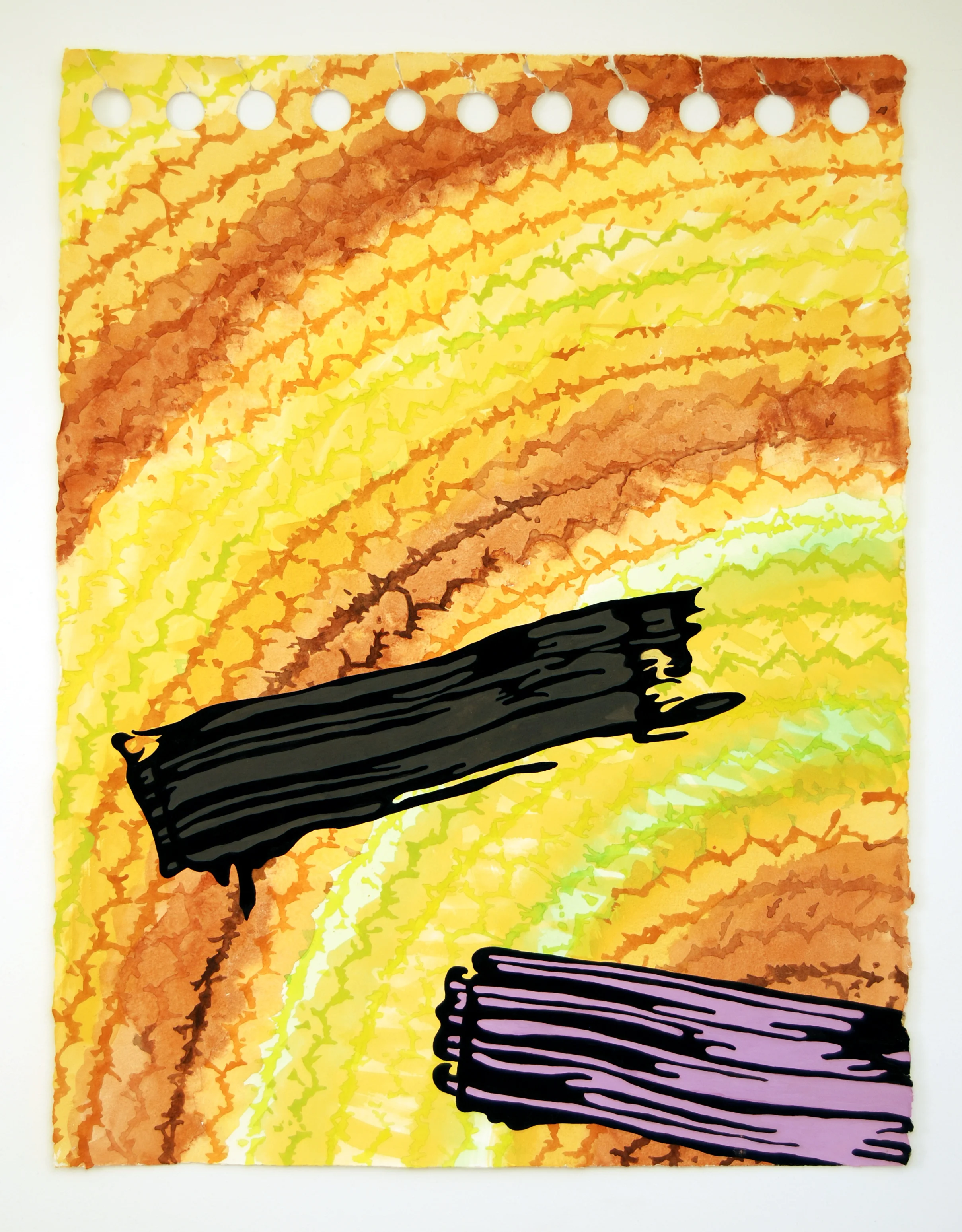 Figure 1.006 (Lichtenstein) gouache, watercolor, ink On Arches 30" x 22” 2017