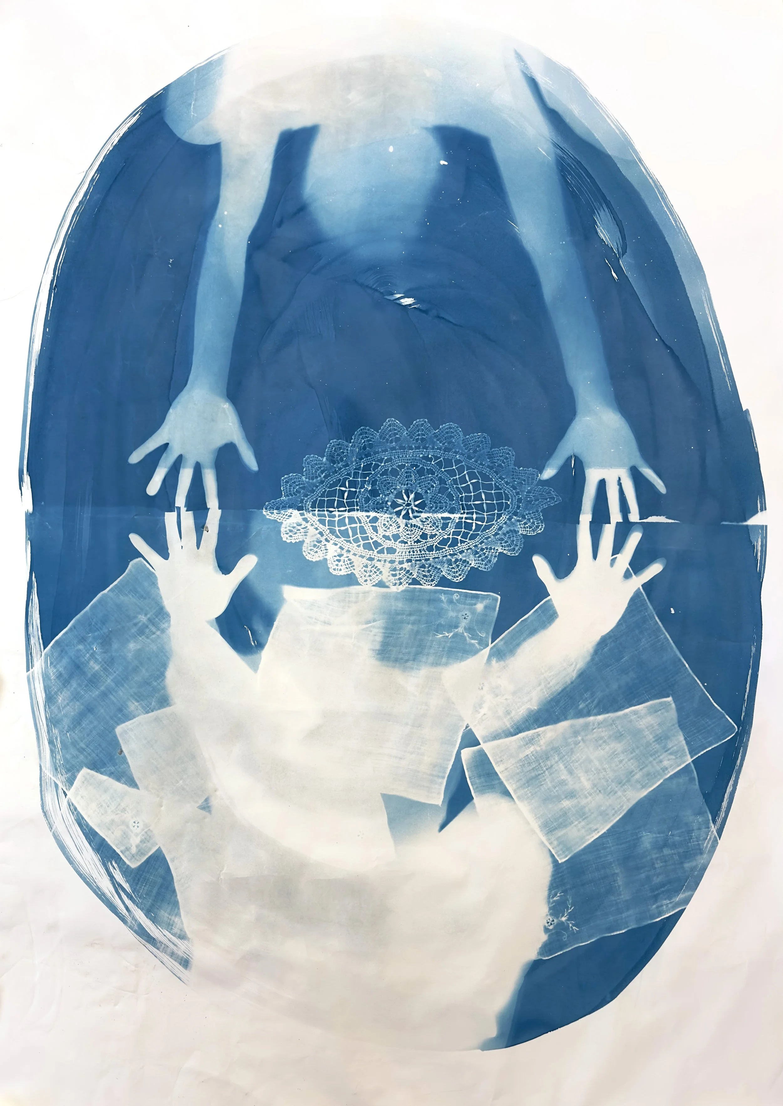  seance cyanotype fluid on paper 42" x 60” 2024 