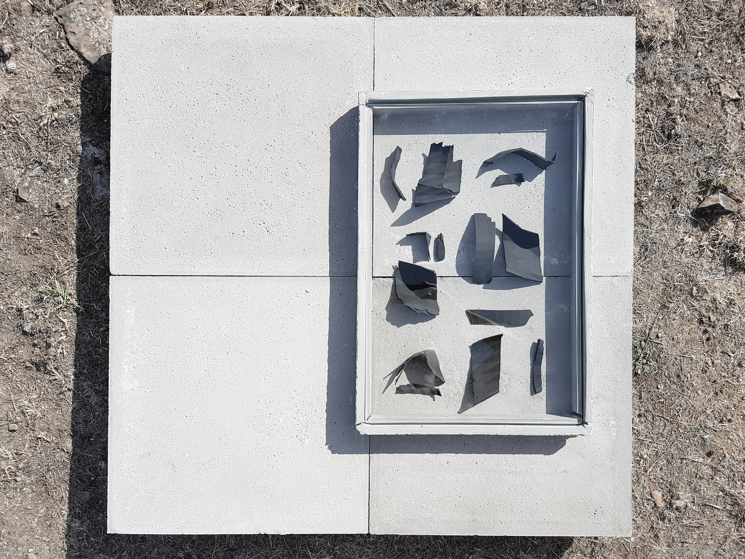   Cloud  /  native , “Bucchero” on 3D printed ceramic fragments, cement 