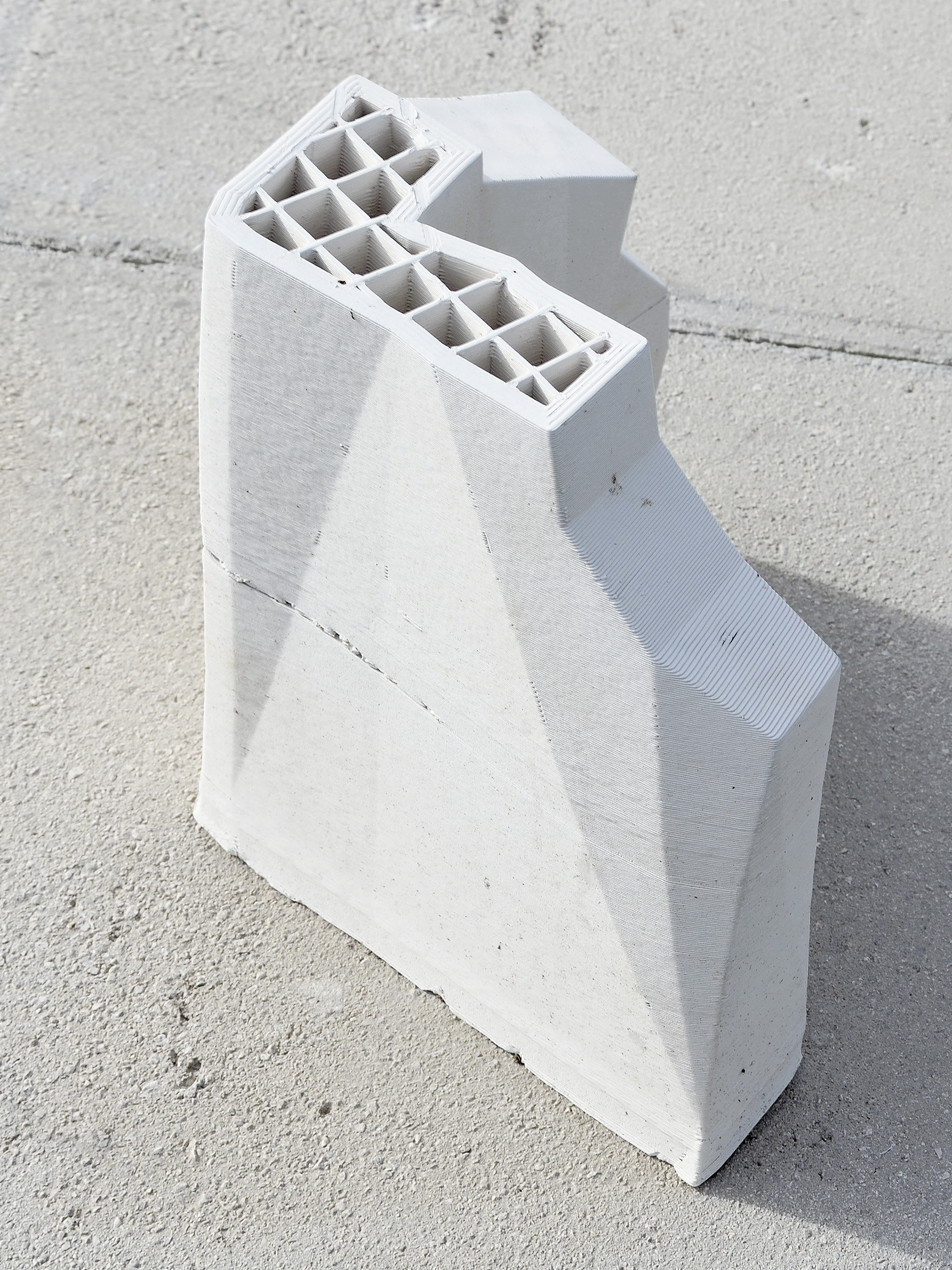   Cloud/native , 3D printed ceramic replica, cement 